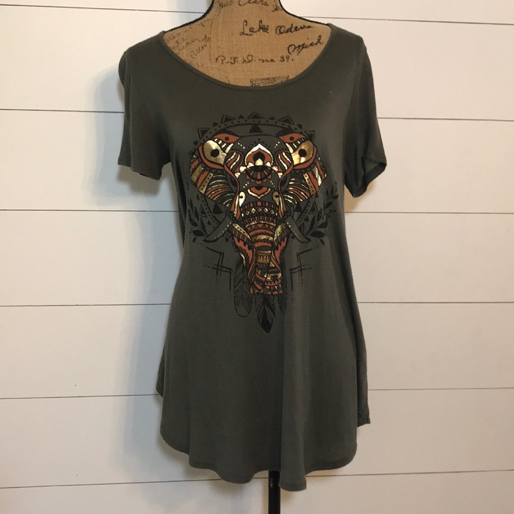 Olive green elephant tunic